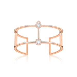 Pulseira Rígida com Topázio em Prata 925 com Banho de Ouro Rosé 18k - 17 cm