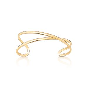 Pulseira Bracelete Cruzada em Ouro Amarelo 18k - 16 cm