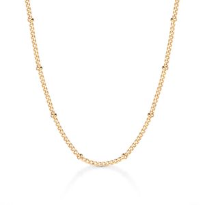 Corrente Bolinhas em Prata 925 com Banho de Ouro Amarelo 18k - 65cm