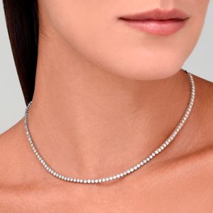 Colar Gargantilha com Diamantes em Ouro Branco 18k