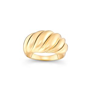 Anel Ondulado em Prata 925 com Banho de Ouro 18k