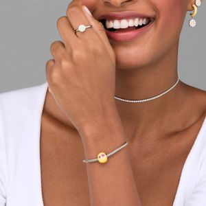 Charm Smiley Apaixonado em Prata 925