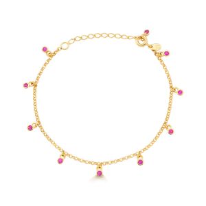 Pulseira Cravejada em Prata 925 com Banho de Ouro Amarelo 18k