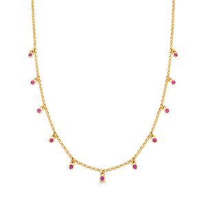 Colar Cravejado em Prata 925 com Banho de Ouro Amarelo 18k