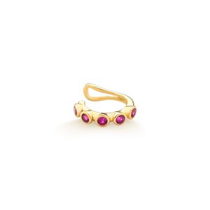 Piercing Cravejado em Prata 925 com Banho de Ouro Amarelo 18k