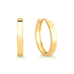 Brinco Argola Fio Quadrado 22mm em Prata com Banho de Ouro Amarelo 18k