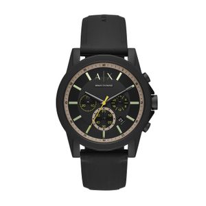 Relógio Armani Exchange Masculino em Couro Preto