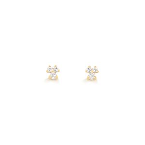 Brinco com Topázio Incolor em Ouro Amarelo 18k
