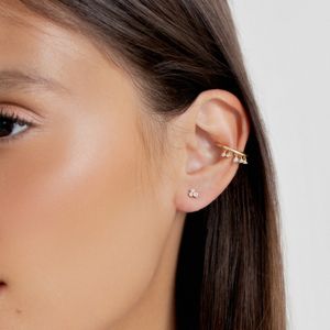 Brinco com Topázio Incolor em Ouro Amarelo 18k
