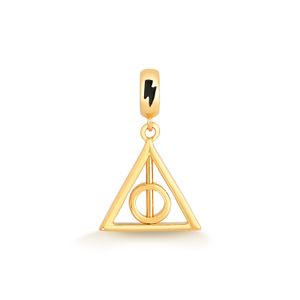 Charm Relíquias da Morte em Prata 925 com Banho de Ouro Amarelo 18k