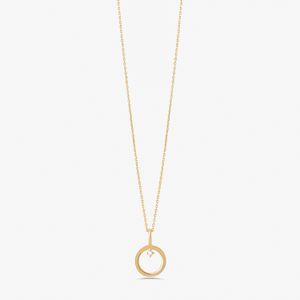 Colar Círculo Cravejado em Prata 925 com Banho de Ouro Amarelo 18k