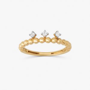 Anel com Topázio Incolor em Ouro Amarelo 18k