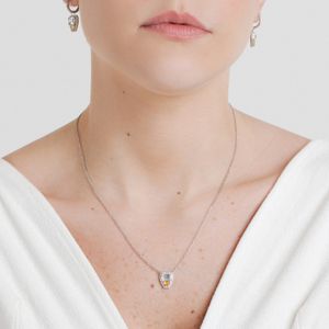 Colar Duplo com Citrino, Quartzo e Safira em Prata 925