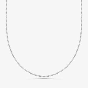 Colar Riviera com 391 pontos de Diamantes em Ouro Branco 18k - 42 cm