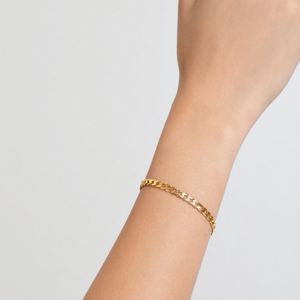 Pulseira Elos em Prata 925 com Banho de Ouro Amarelo 18k - 18 cm