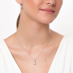 Colar Com Pérola e Topázio em Prata 925