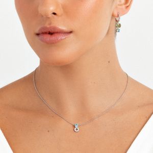 Colar com Topázio Azul e Safira em Prata 925