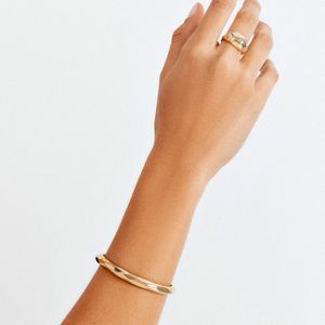 Bracelete Bombée em Prata 925 com Banho de Ouro Amarelo 18k