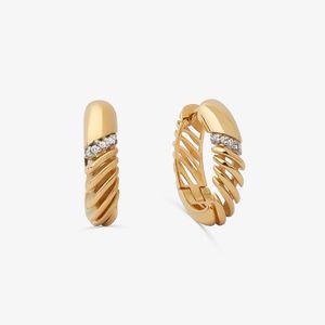 Brinco Argola com Diamantes em Ouro Amarelo 18k