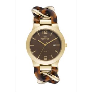 Relógio Technos Feminino com Pulseira de Elos Mista de Aço e Acetato 2115TUT/1M