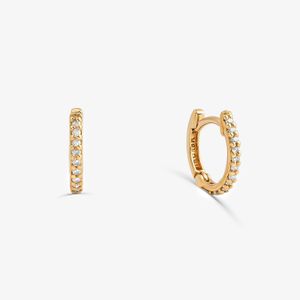 Brinco Argola com 12 Pontos de Diamantes com em Ouro Amarelo 18k -  10mm