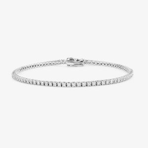 Pulseira Riviera com 129 pontos de Diamantes em Ouro Branco 18k - 18 cm