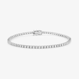 Pulseira Riviera com 210 pontos de Diamantes em Ouro Branco 18k - 18 cm