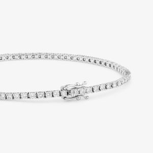 Pulseira Riviera com 210 pontos de Diamantes em Ouro Branco 18k - 18 cm