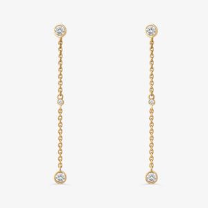 Brinco Longo em Prata 925 com Banho de Ouro Amarelo 18k