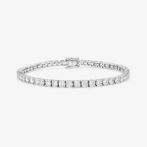 Pulseira Riviera com 565 pontos de Diamantes em Ouro Branco 18k - 18 cm