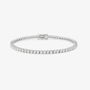 Pulseira Riviera com 372 pontos de Diamantes em Ouro Branco 18K - 18cm