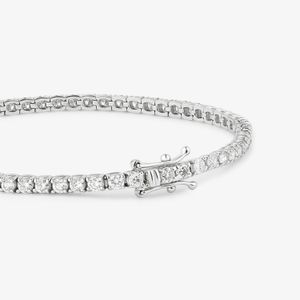 Pulseira Riviera com 372 pontos de Diamantes em Ouro Branco 18K - 18cm