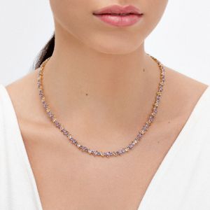 Colar Maxi com Ametista, Citrino e Iolita em Ouro Amarelo 18k