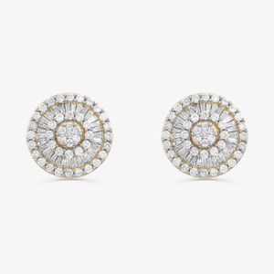 Brinco Stud com Diamantes em Ouro Amarelo 18k - 12 mm