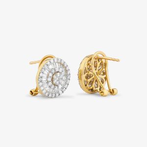 Brinco Stud com Diamantes em Ouro Amarelo 18k - 12 mm