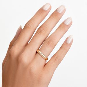 Aliança Anatômica com 1,5 Pontos de Diamante em Ouro Amarelo 18k - 3,8 mm