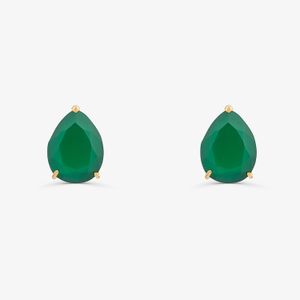 Brinco Com Quartzo Verde em Ouro Amarelo 18k