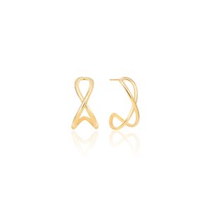 Brinco Argola Cruzado em Ouro Amarelo 18k