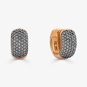 Brinco Argola com Diamante em Ouro Rosé 18k