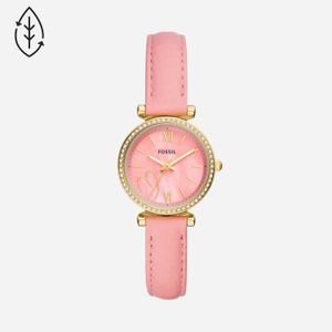 Relógio Fossil Feminino Rosa com Pulseira de Couro Ecológico ES5177/0TN