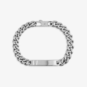 Pulseira Masculina Placa Fosca em Aço - 20 cm