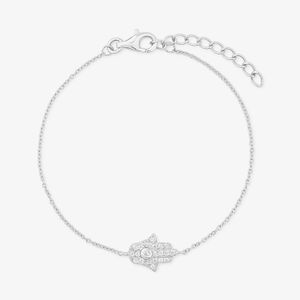 Pulseira Hamsa Cravejada em Prata 925