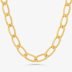 Corrente Malha Elos em Prata 925 com Banho de Ouro Amarelo 18k - 40 cm