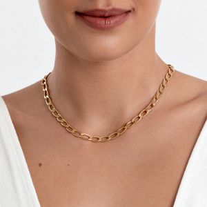 Corrente Malha Elos em Prata 925 com Banho de Ouro Amarelo 18k - 40 cm
