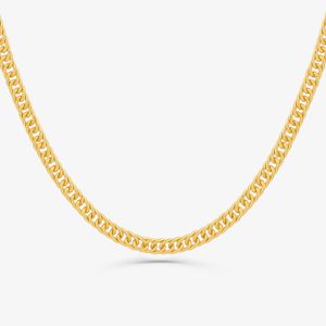 Corrente Malha Groumet em Prata 925 com Banho de Ouro Amarelo 18k - 50 cm
