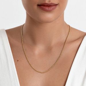 Corrente Malha Groumet em Prata 925 com Banho de Ouro Amarelo 18k - 50 cm