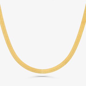 Corrente Malha Laminada em Prata 925 com Banho de Ouro Amarelo 18k - 45 cm