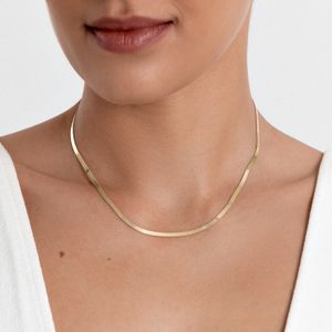 Corrente Malha Laminada em Prata 925 com Banho de Ouro Amarelo 18k - 45 cm