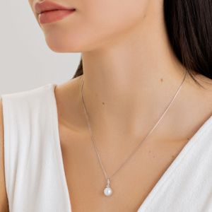 Colar Com Pérola e Topázio em Prata 925