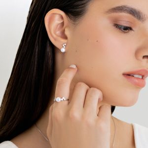 Brinco Com Pérola e Topázio em Prata 925